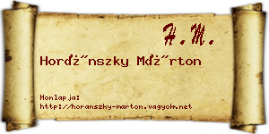 Horánszky Márton névjegykártya
