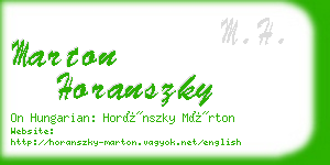 marton horanszky business card
